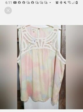 Maurice New With Tags Pastel Multi Color Sleeveless Top 3x Plus Size